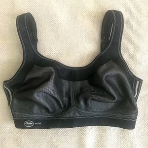 Anita Momentum Wirefree Sports Bra - Maximum Support Black Silver size 34D